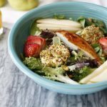 Pistachio Crusted Goat Cheese Medallion Salad