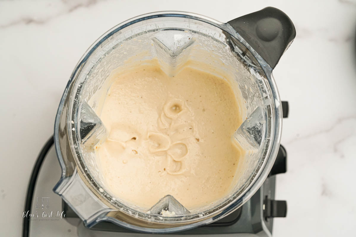 Cauliflower soup blended in a Vitamix