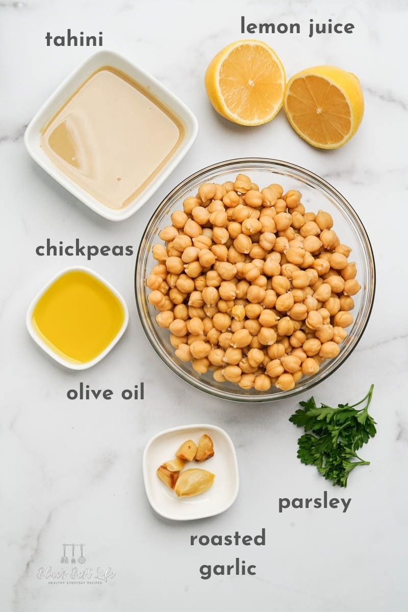 ingredients for Vitamix hummus