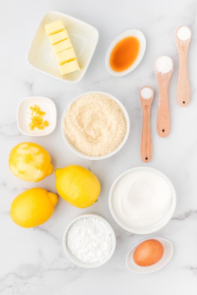ingredients to make Gluten-Free Almond Flour Lemon Cookies
