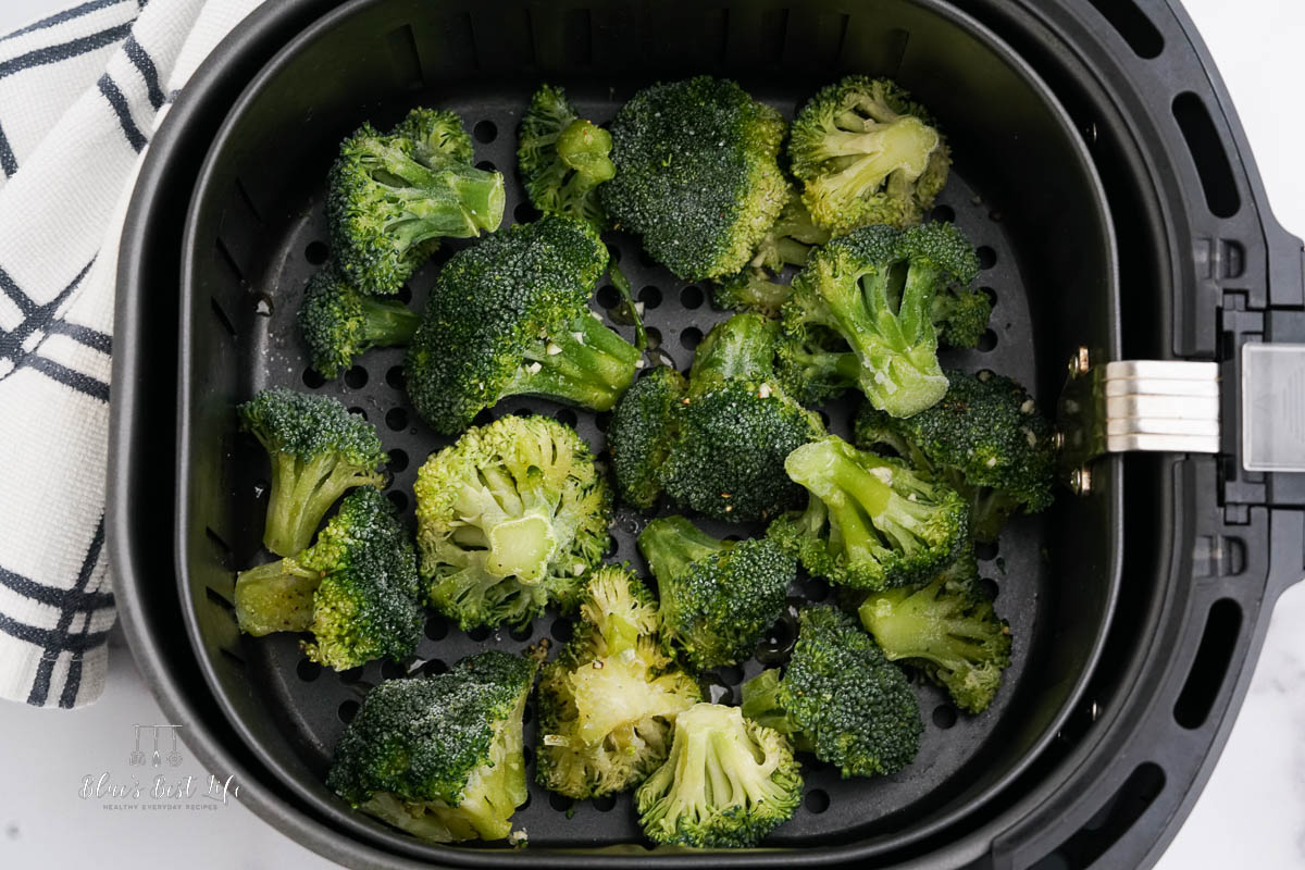 broccoli in air fryer basket