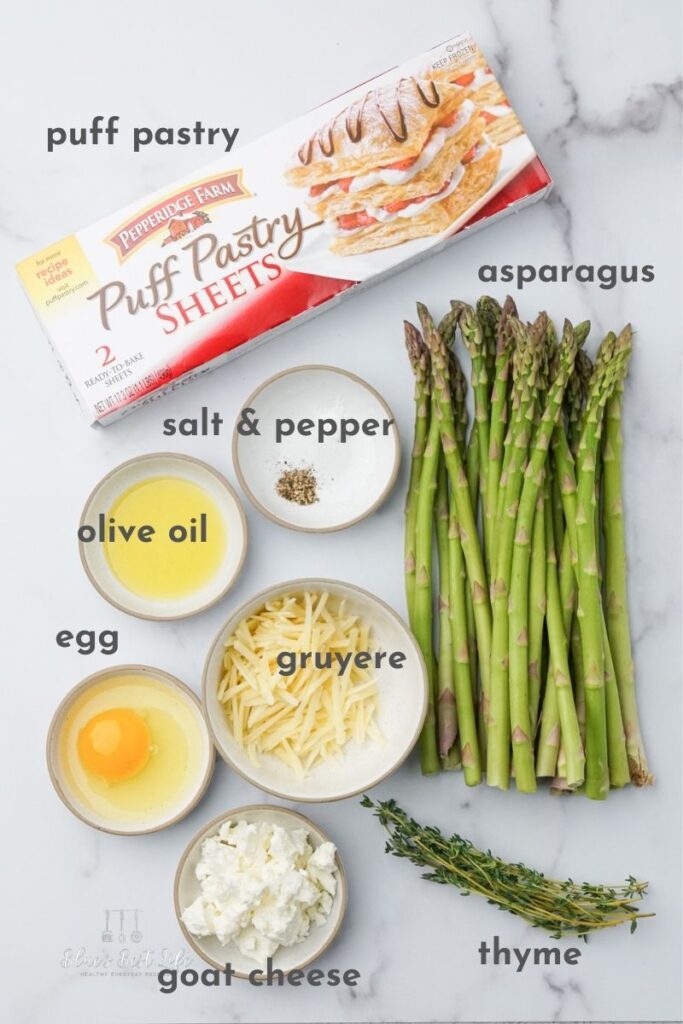 ingredients for asparagus puff pastry