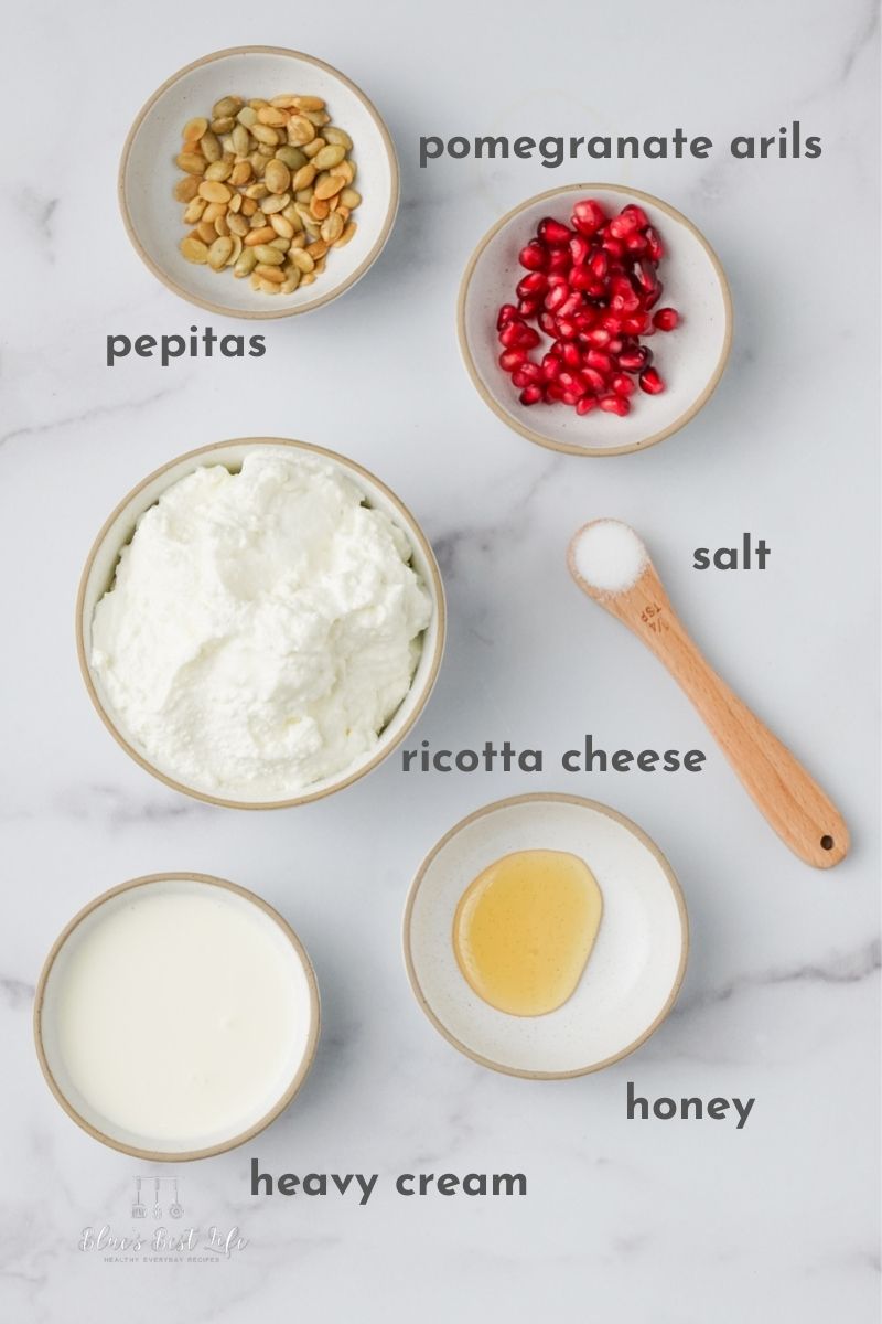 Ingredients to make whipped ricotta. 