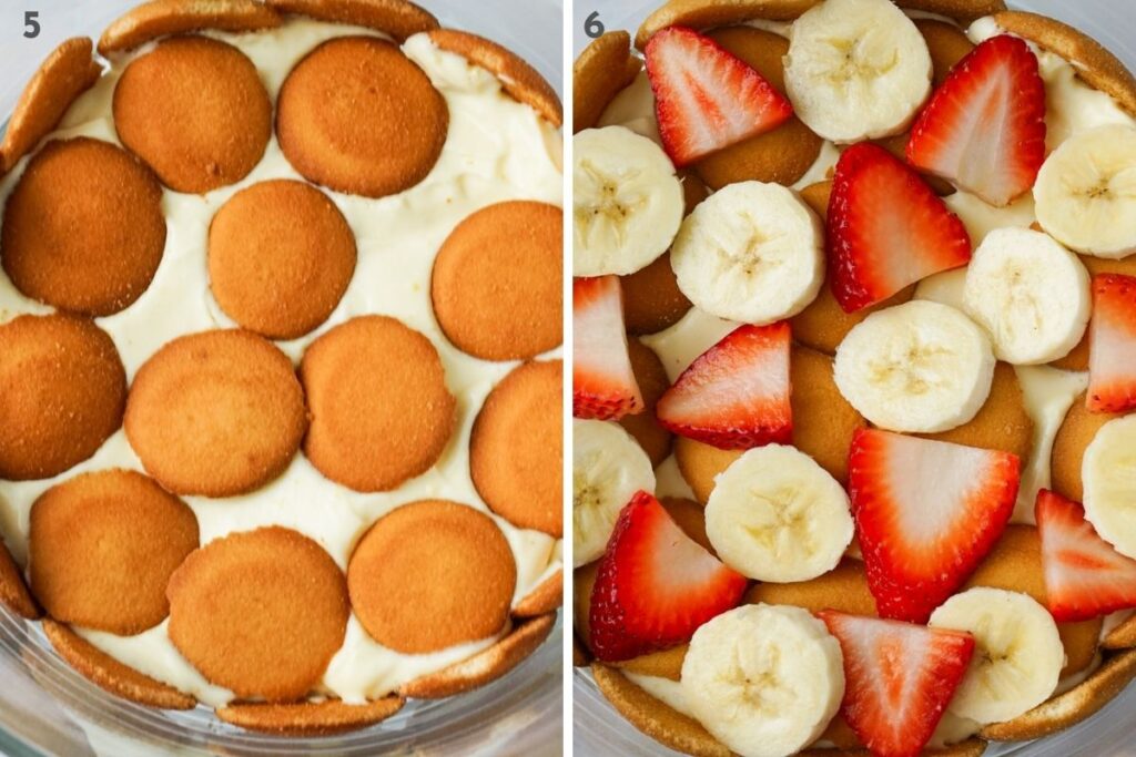 Assembling the strawberry banana pudding and how to make the layers.