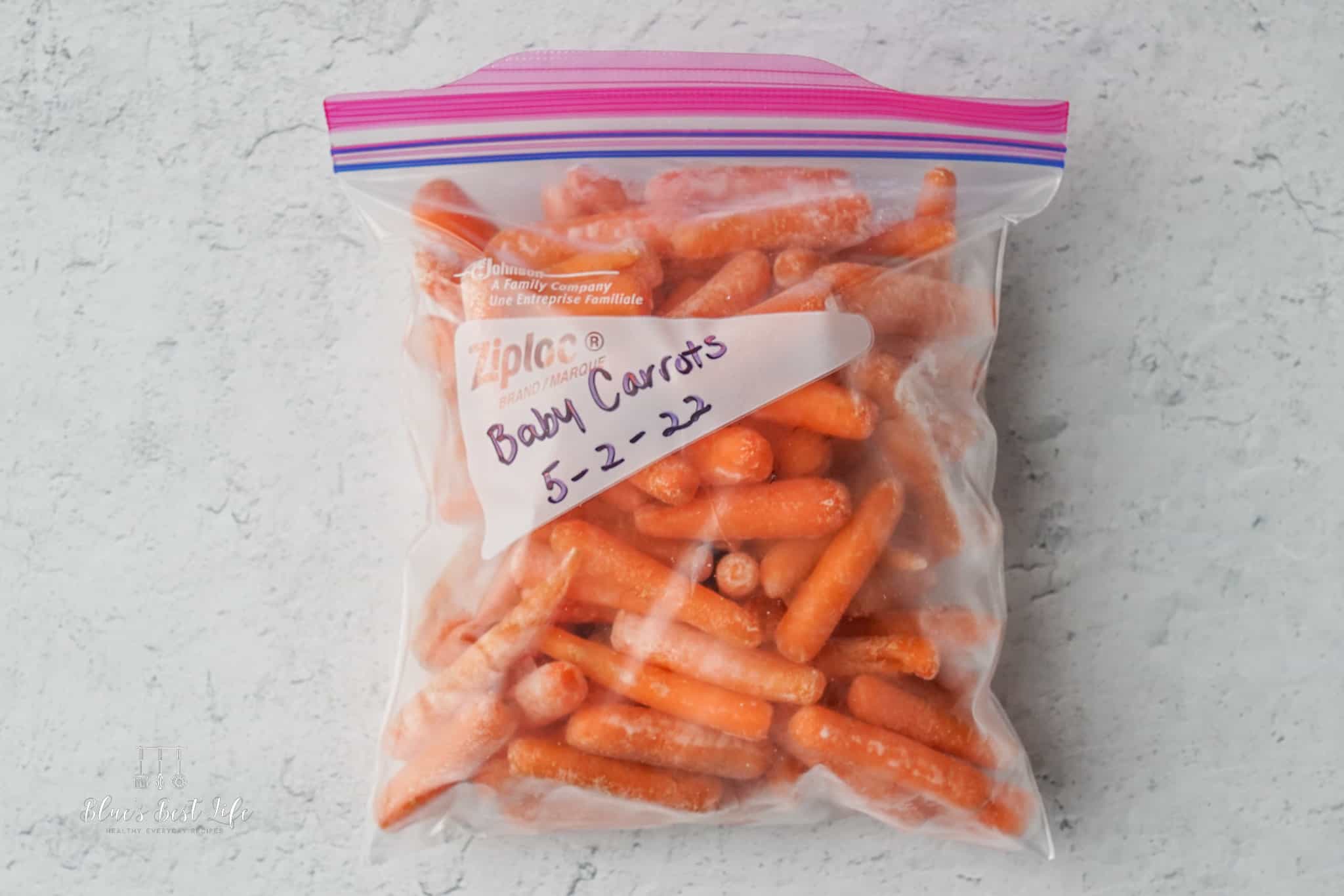 baby carrots in freezer bag