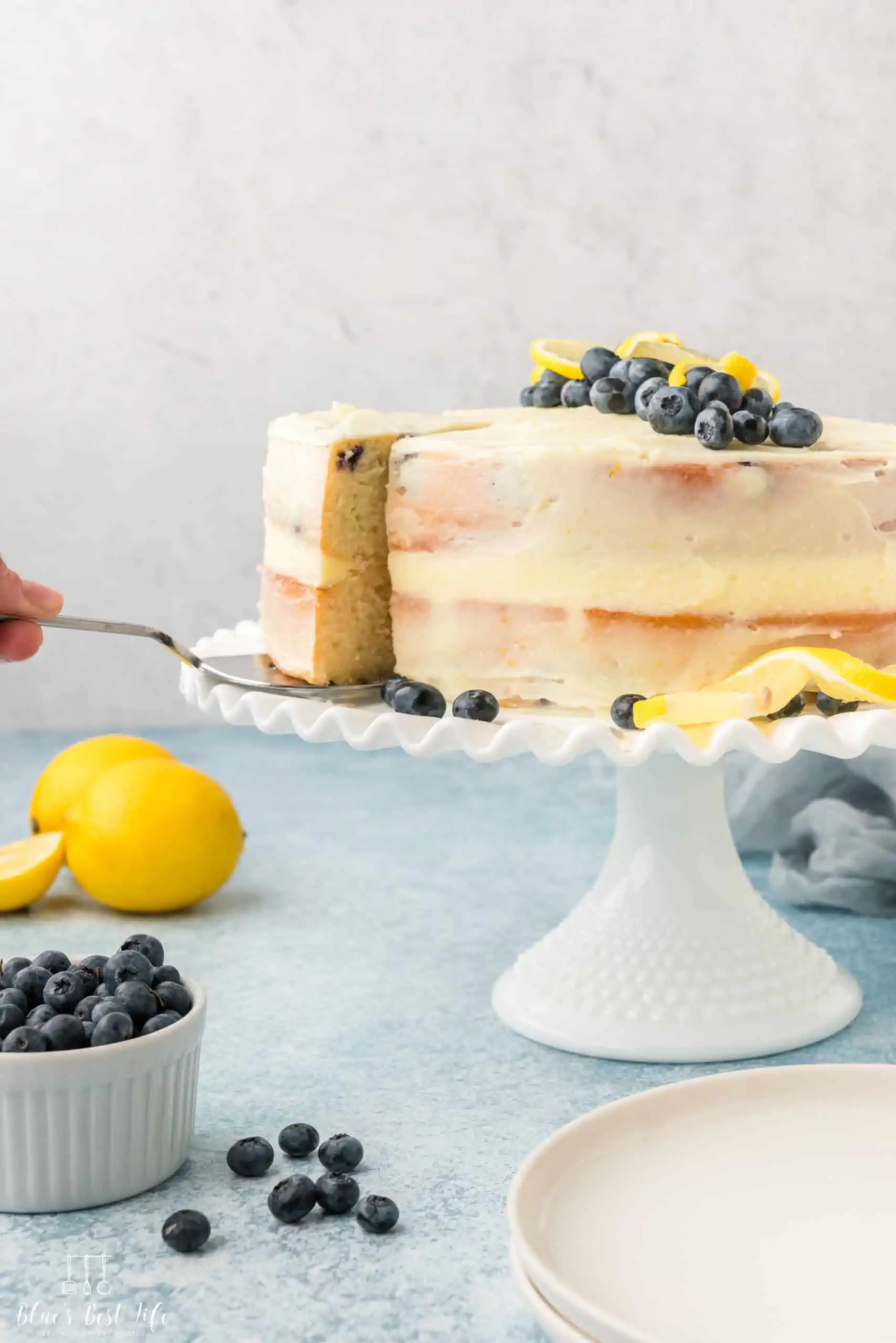 Lemon Berry Mascarpone Cake with Lemon Buttercream Frosting - Blues ...