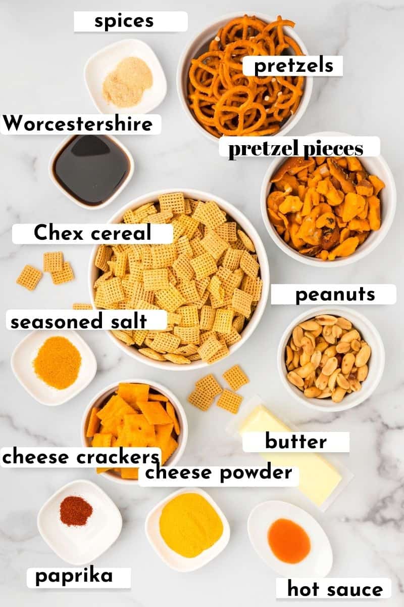 ingredients for cheese chex mix