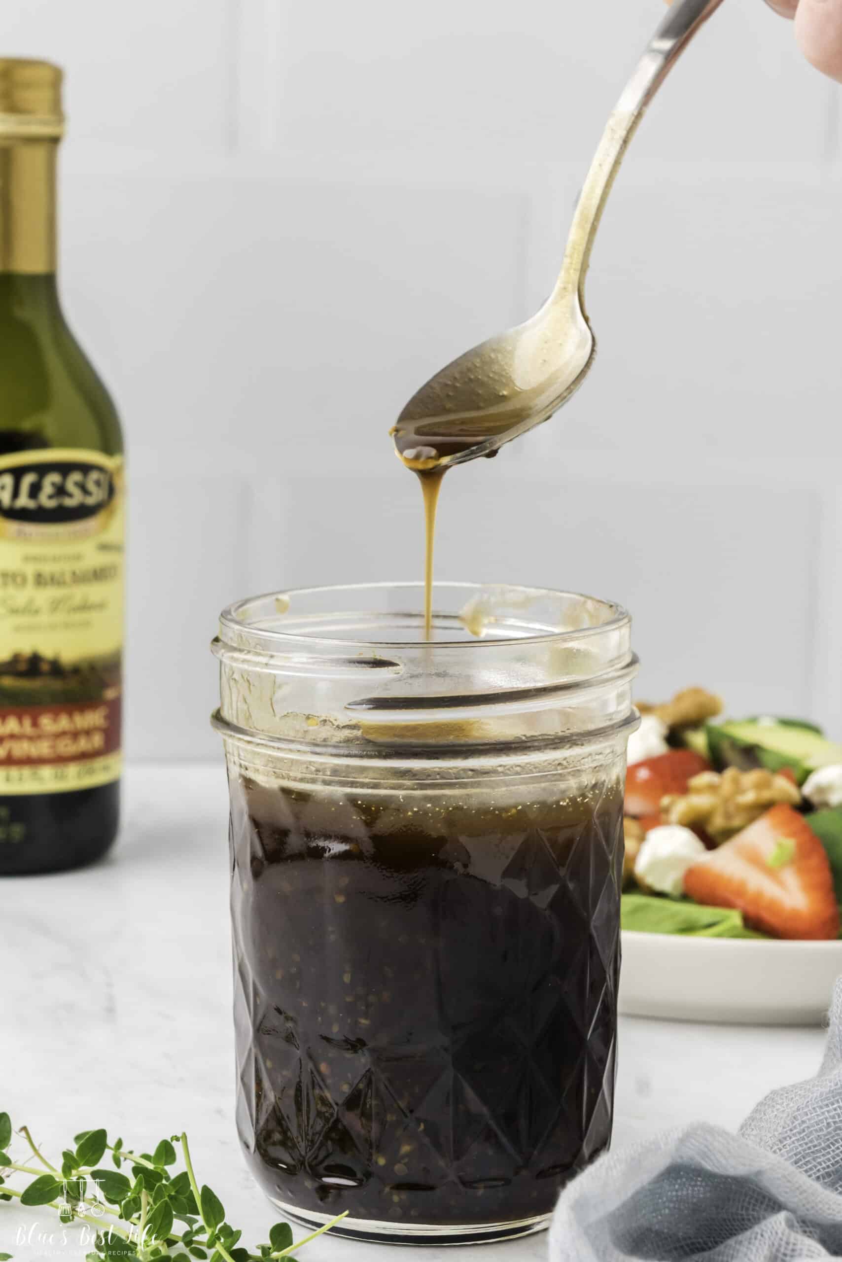 A spoonful of balsamic dressing. 