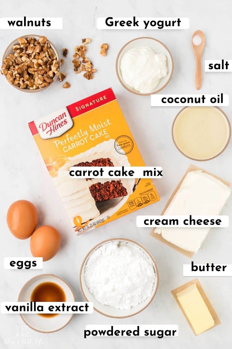 Ingredients for cake mix cookies. 