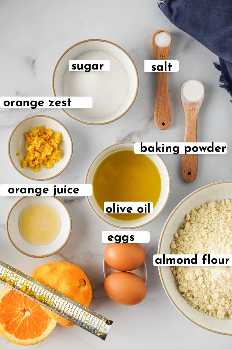 ingredients to make Gluten-Free Orange Olive Oil Cake