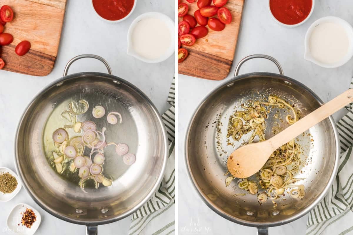 Creamy Tomato Pasta Sauce With Coconut Milk showcasing a rich, orange-hued sauce with fresh herbs