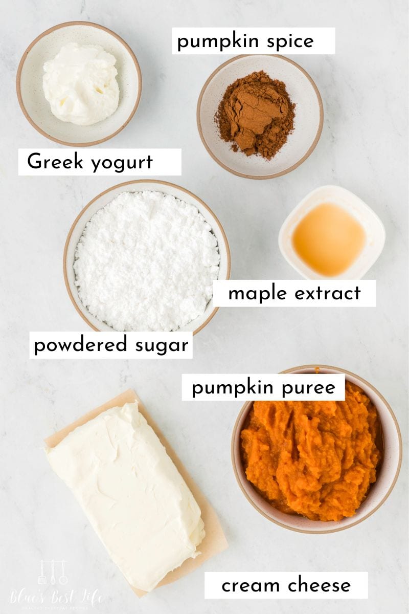 The ingredients for pumpkin dip. 