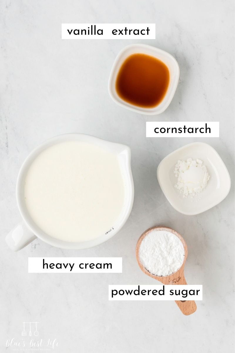 ingredients to make Easy Homemade Whipped Cream Recipe For Pumpkin Pie