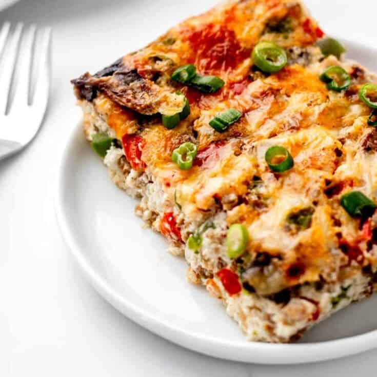 Image for Healthy Egg White Breakfast Casserole {without Bread}