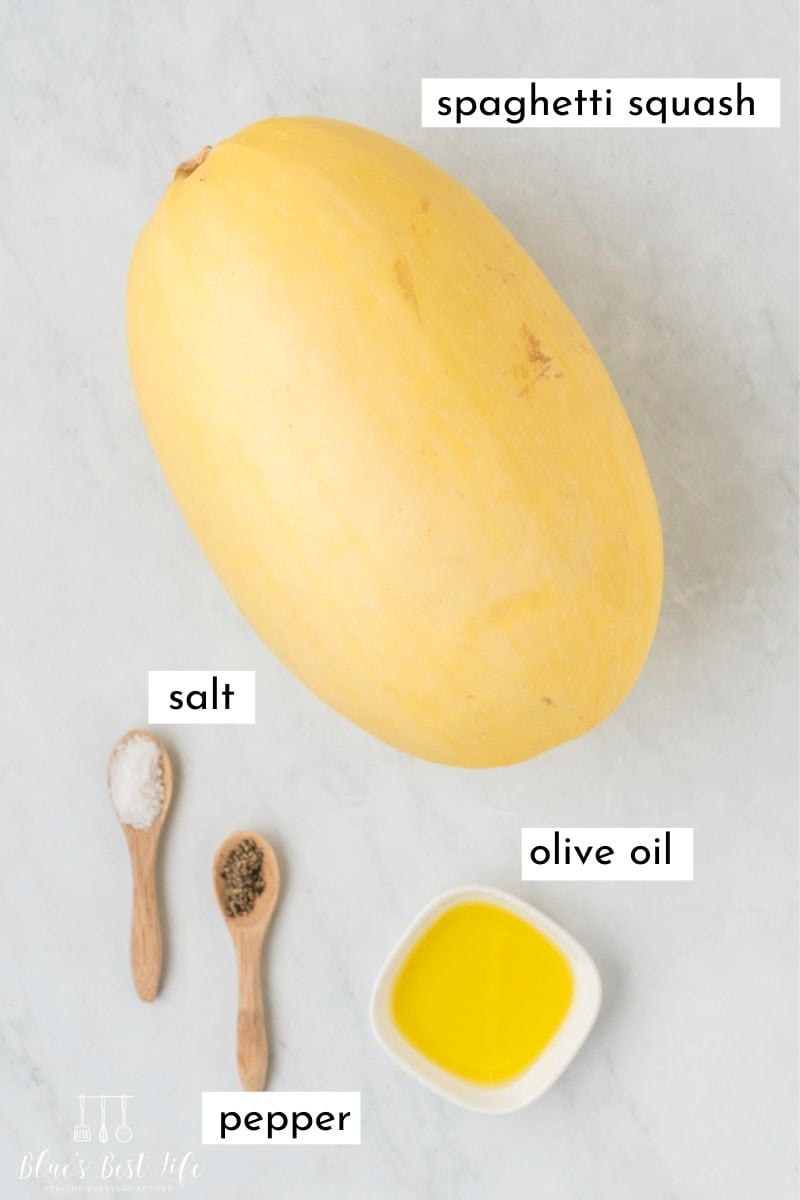 The ingredients to make spaghetti squash.