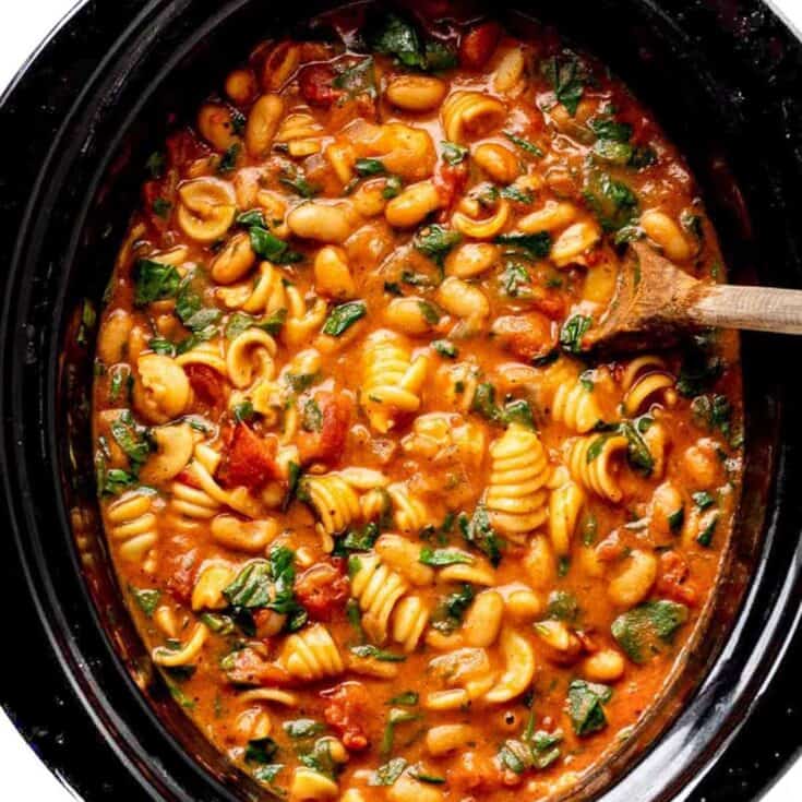 Image for Hearty Italian White Bean Soup with Pasta {Crockpot}