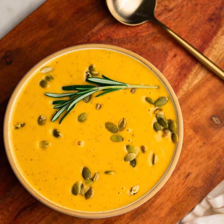 Image for Roasted Sweet Potato Feta Soup with rosemary