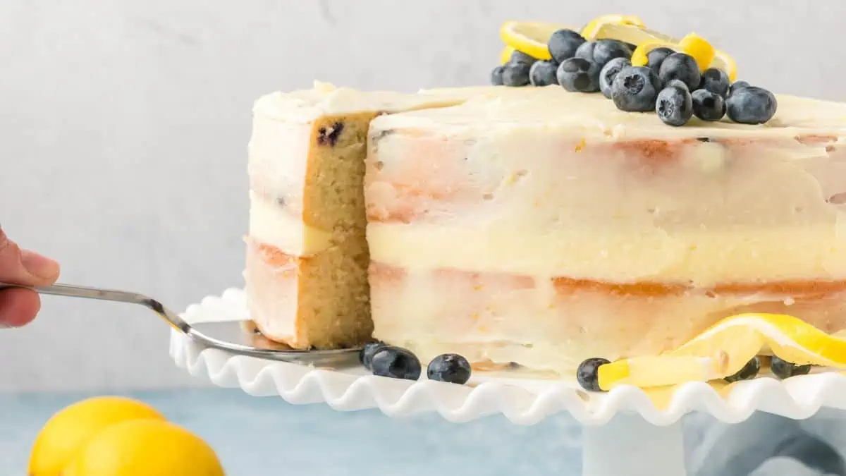 Lemon Berry Mascarpone Cake With Lemon Buttercream Frosting