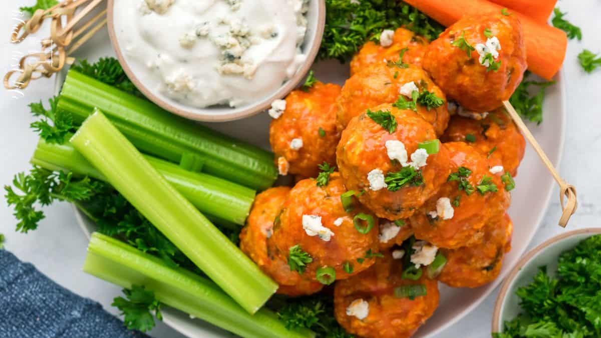 Spicy Buffalo Chicken Meatballs