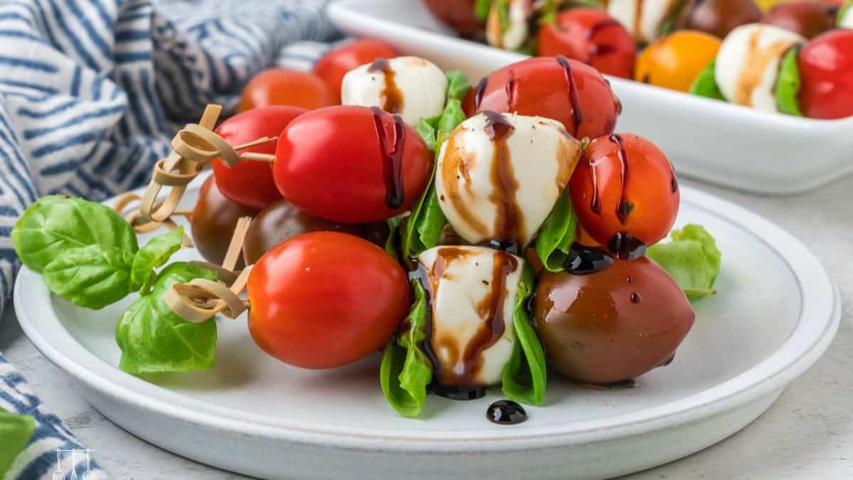 Mini Caprese Skewers With Balsamic Glaze Recipe