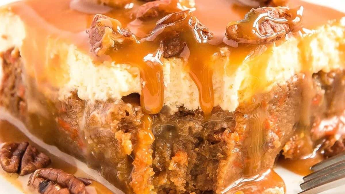 Caramel Carrot Cake Poke Cake