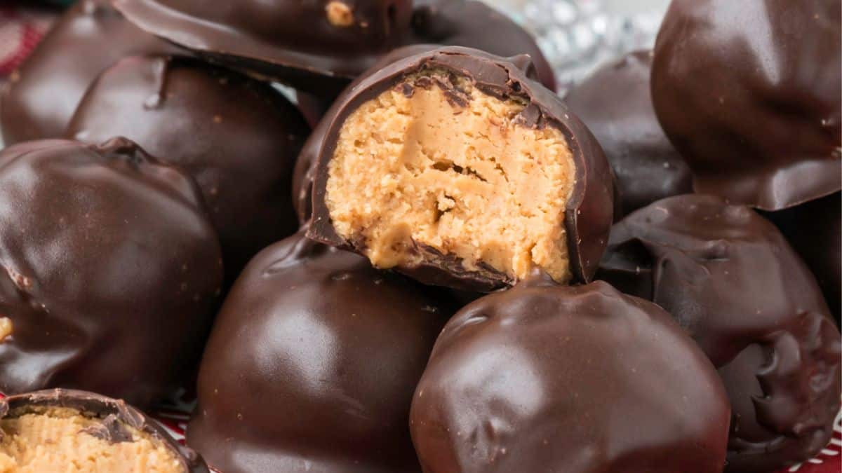 No Bake Chocolate Dipped Peanut Butter Balls