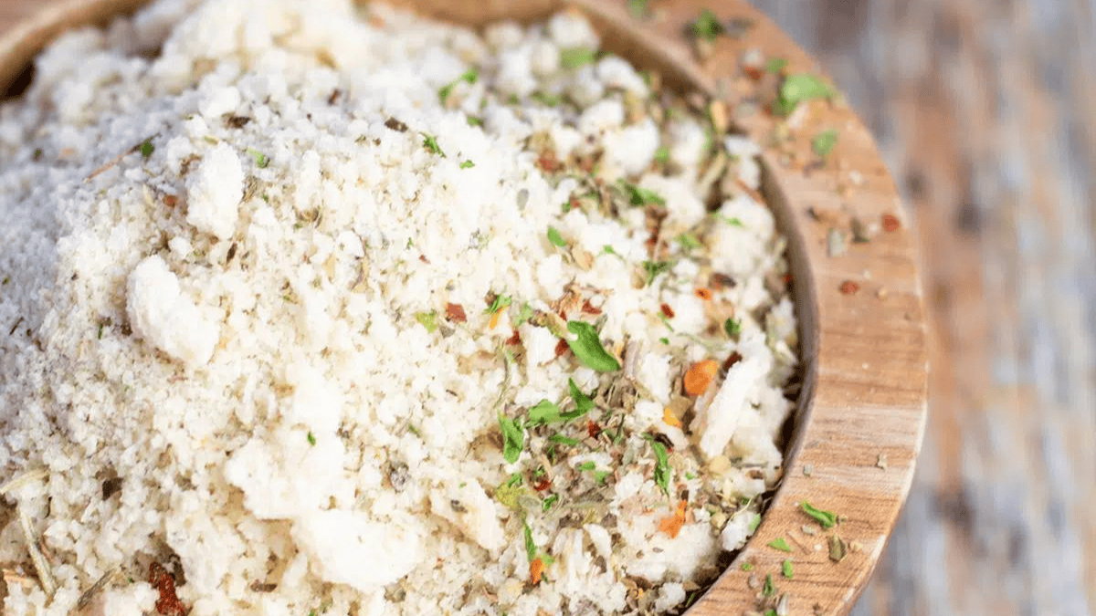 a wooden bowl with panko crumbs
