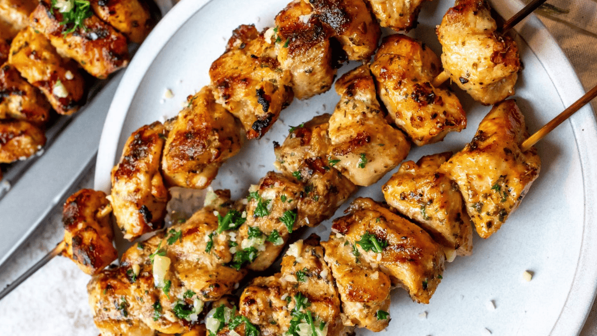 Garlic Parmesan Chicken Skewers