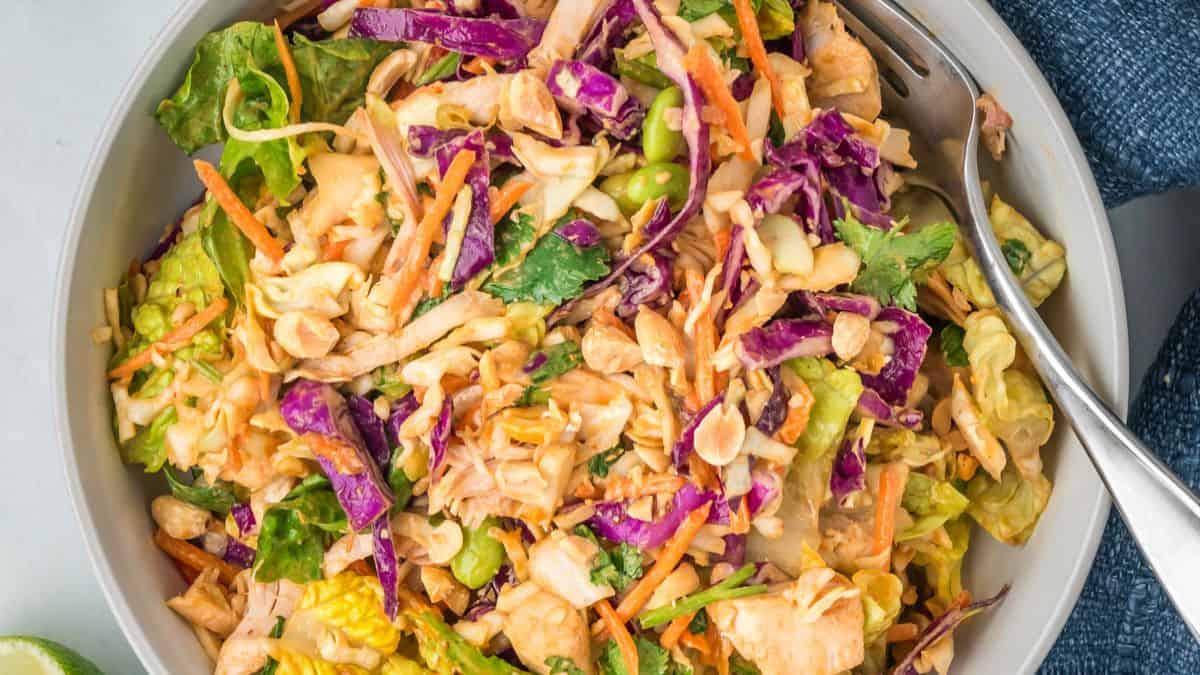 Thai Chicken Salad With Peanut Dressing