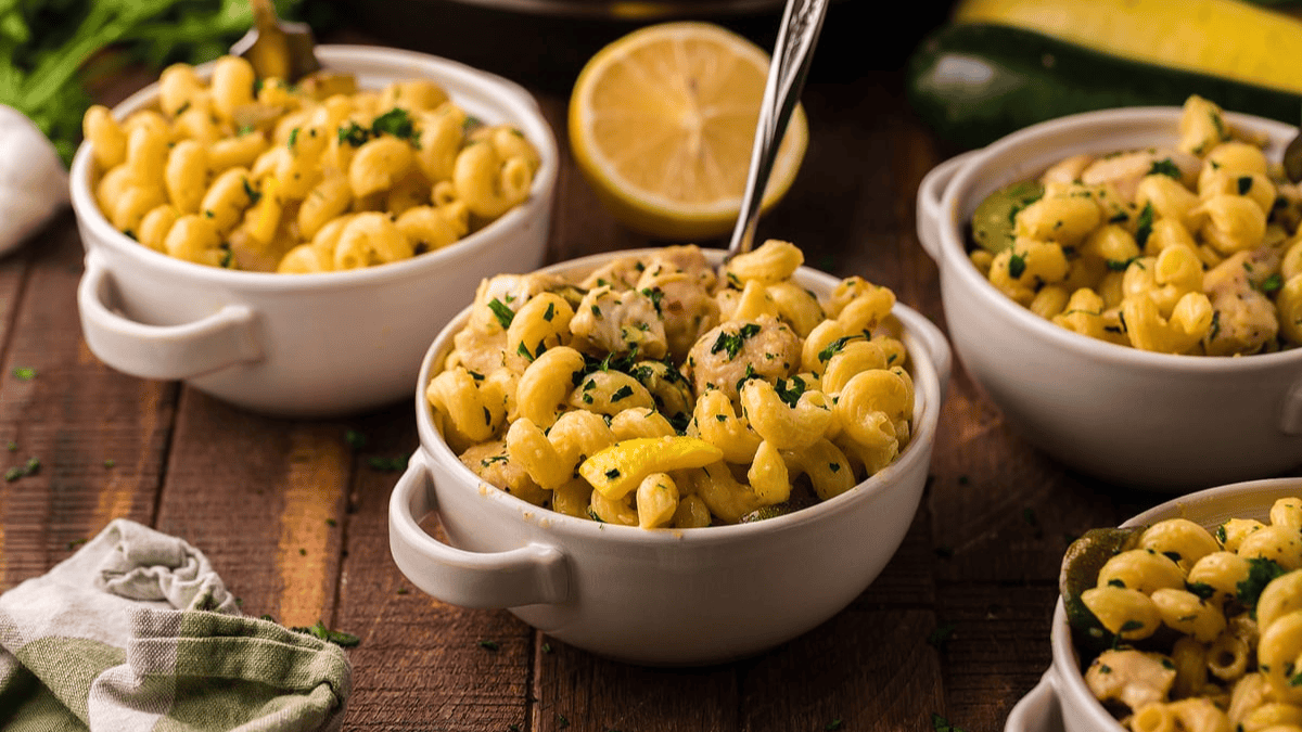 Instant Pot Buttery Lemon Chicken Pasta with Zucchini and Squash