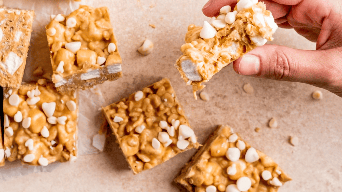 Chocolate Peanut Butter Rice Krispies bars