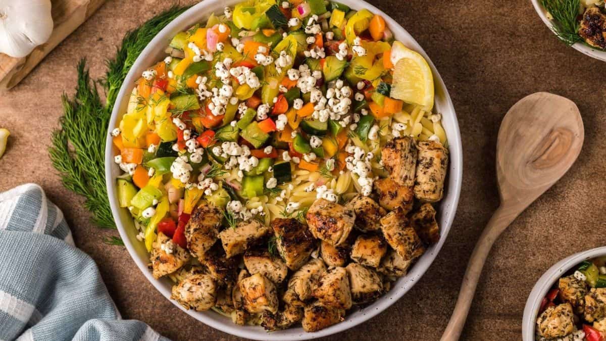 Mediterranean Chicken Orzo Bowls