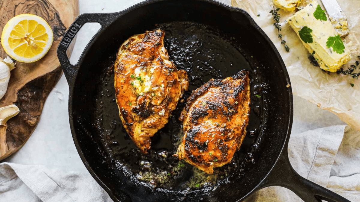 Cast Iron Chicken Breast with Garlic Butter