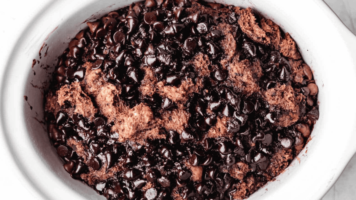 Crock Pot Triple Chocolate Bread Pudding