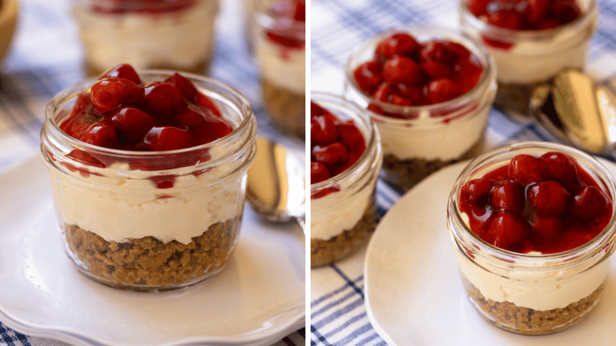 No Bake Cherry Delight In Jars
