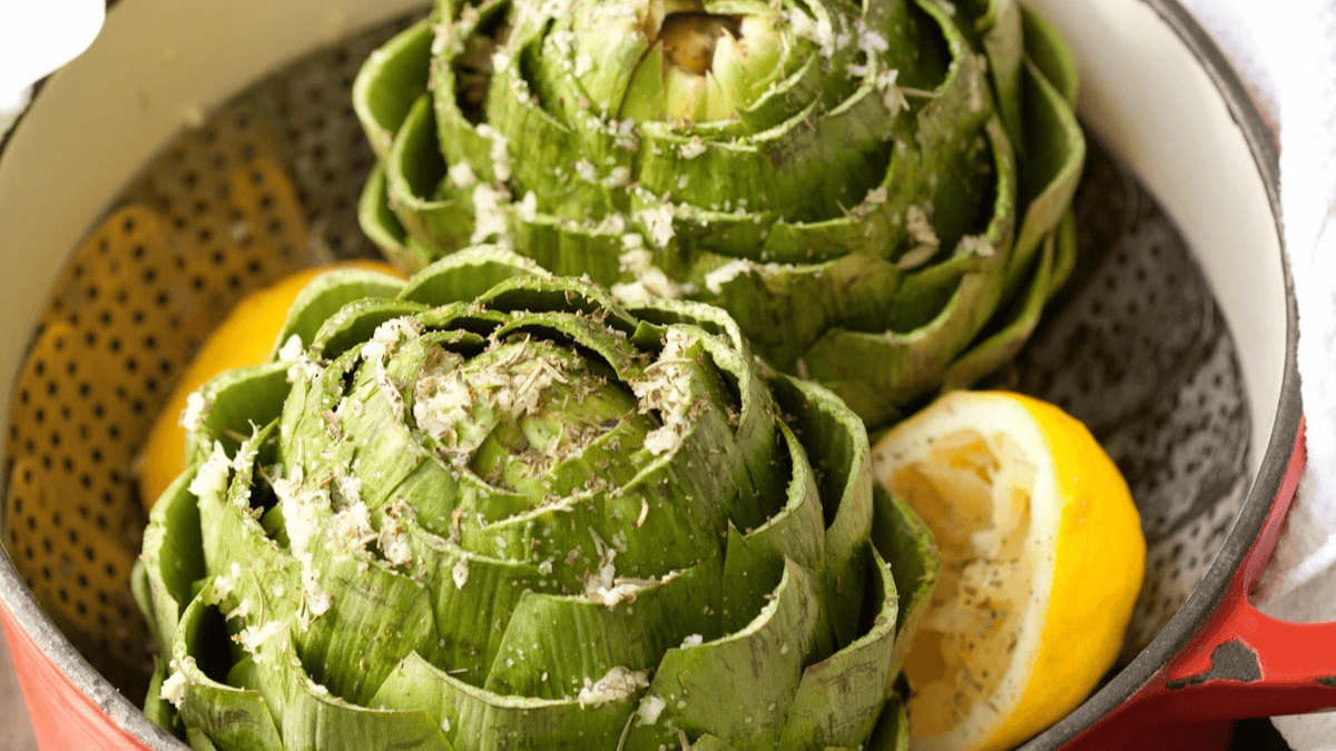 Mediterranean Style Steamed Artichokes