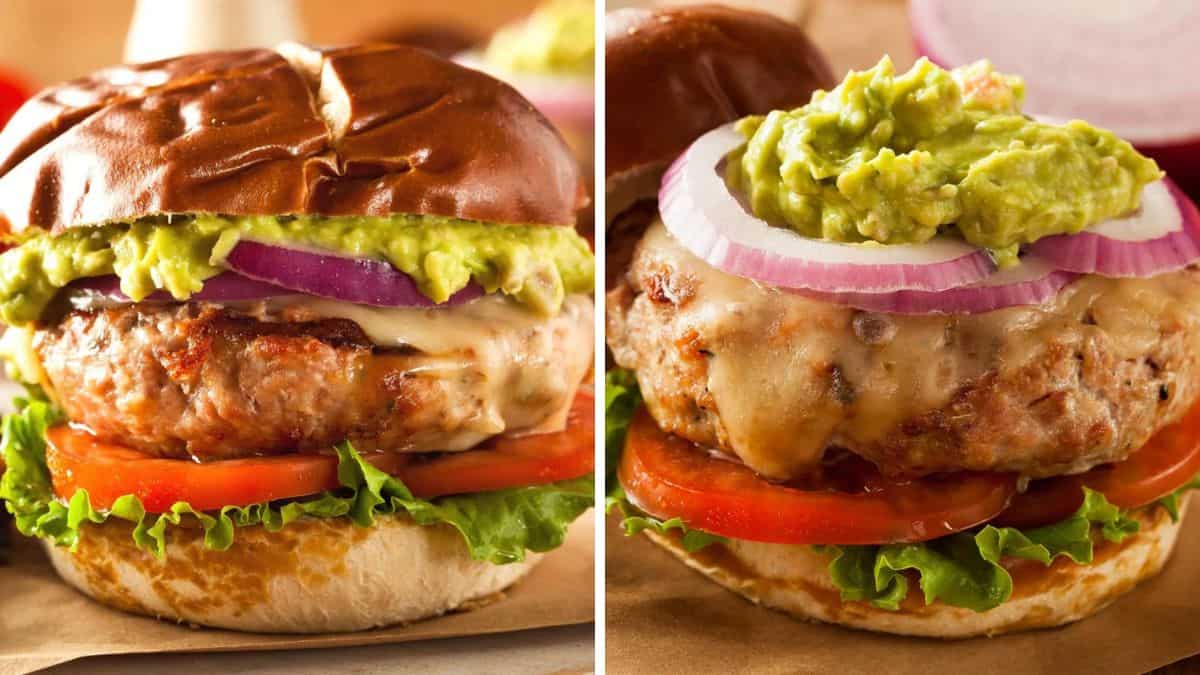 Perfect Juicy Turkey Burgers with Guacamole