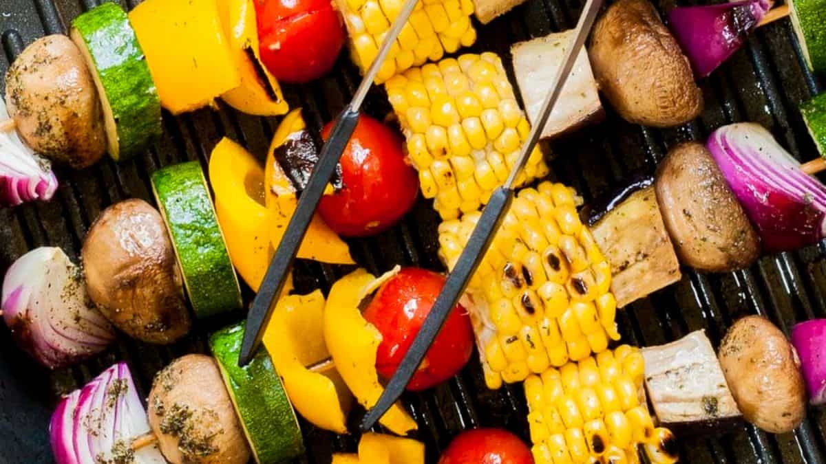 Grilled Vegetable Kabobs (+5 Marinades)