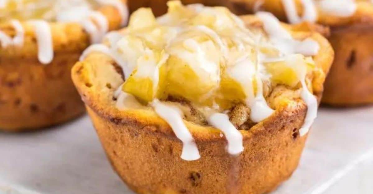 mini apple pies baked in a muffin tin