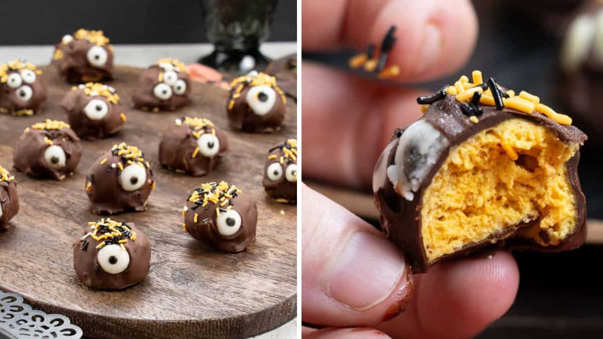 Monster Pumpkin Cheesecake Bites