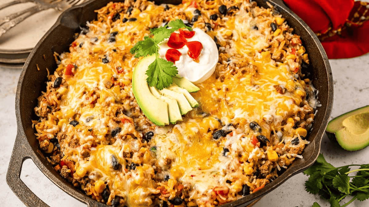 Cowboy Beef and Rice Skillet