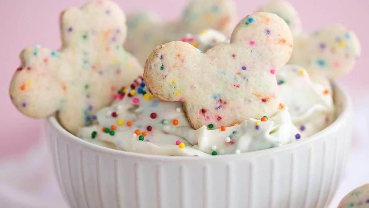 Disney Sugar Cookies with Cream Cheese Sprinkle Dip