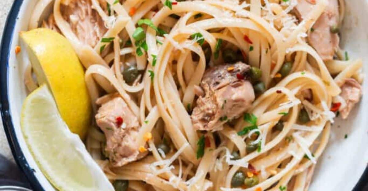Quick Tuna Pasta with Anchovy and Capers
