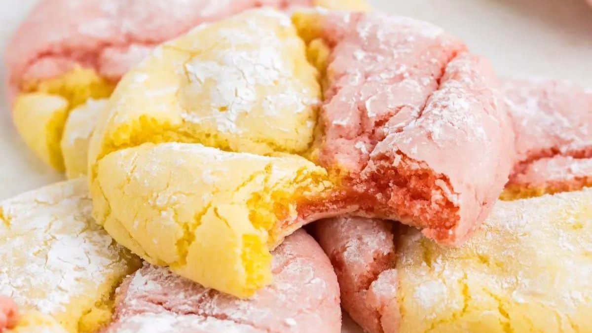 strawberry lemon cake mix cookies