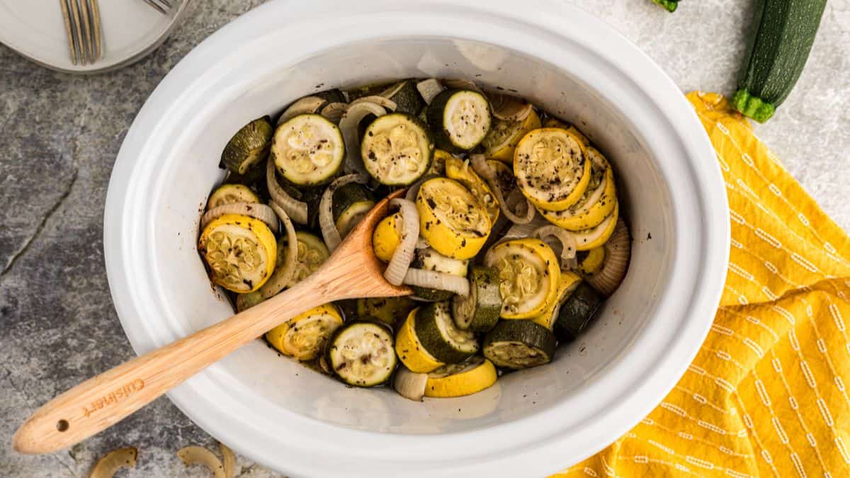 Slow Cooker Zucchini and Yellow Squash