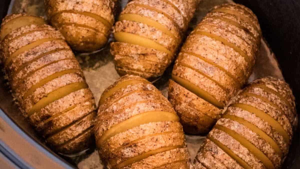Slow Cooker Hasselback Potatoes