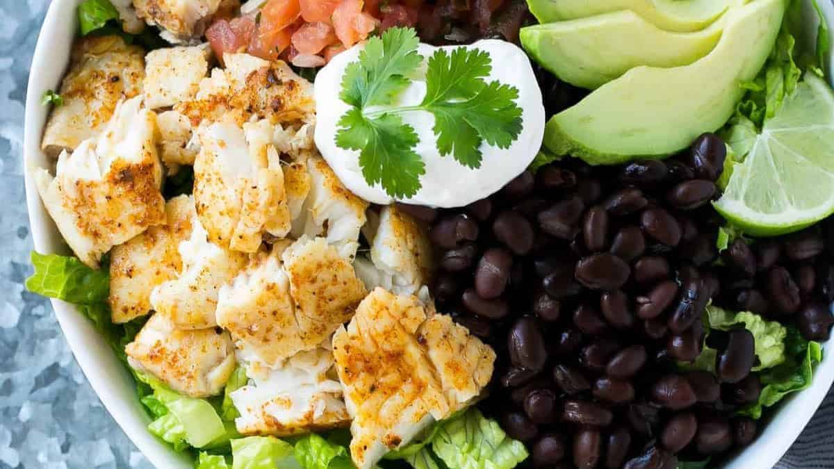 Easy Healthy Fish Taco Salad Bowl Recipe