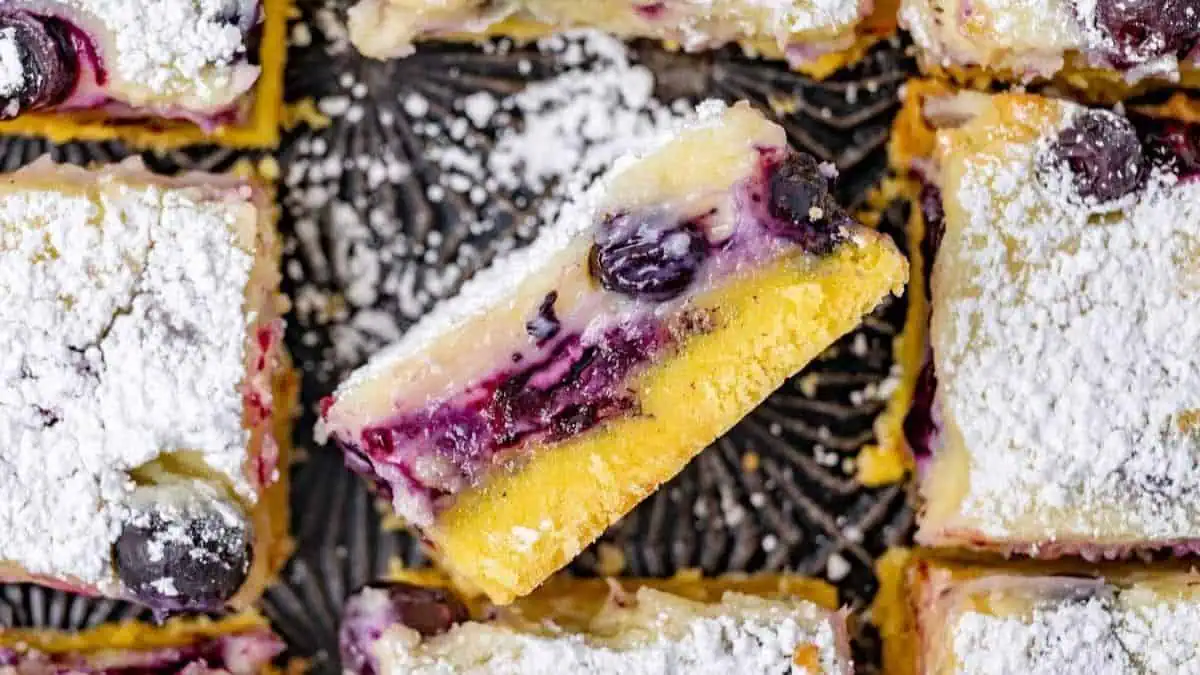 Blueberry Lemon Gooey Butter Cake
