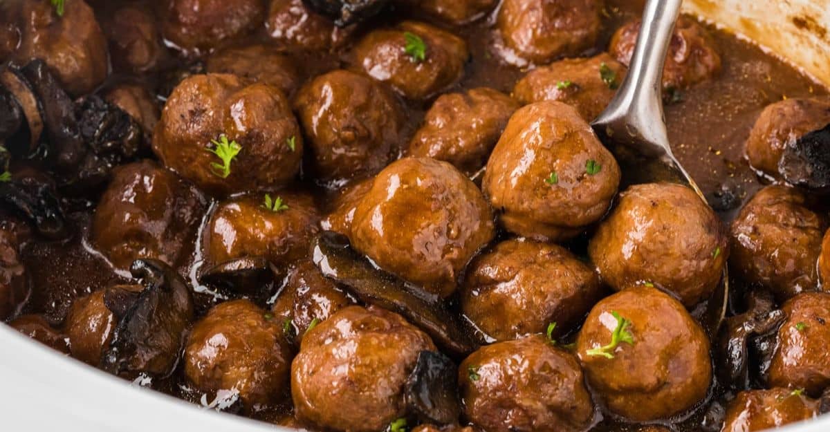 Slow Cooker Salisbury Steak Meatballs