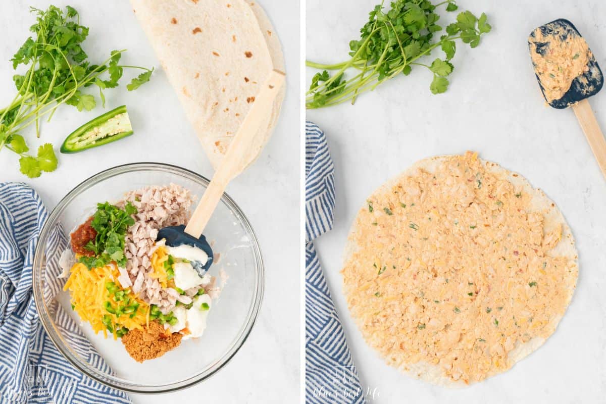 The step by step instructions on making the pinwheels